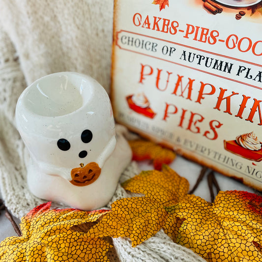 Spookje wasbrander met pompoen